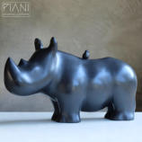 Sandrine PIANI, sculpture: Le rhino et l'oiseau